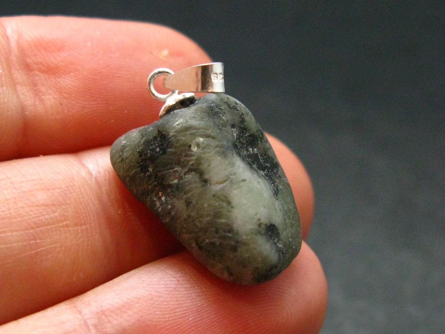 Phenakite Phenacite Tumbled Silver Pendant From Russia - 1.0" - 2.87 Grams