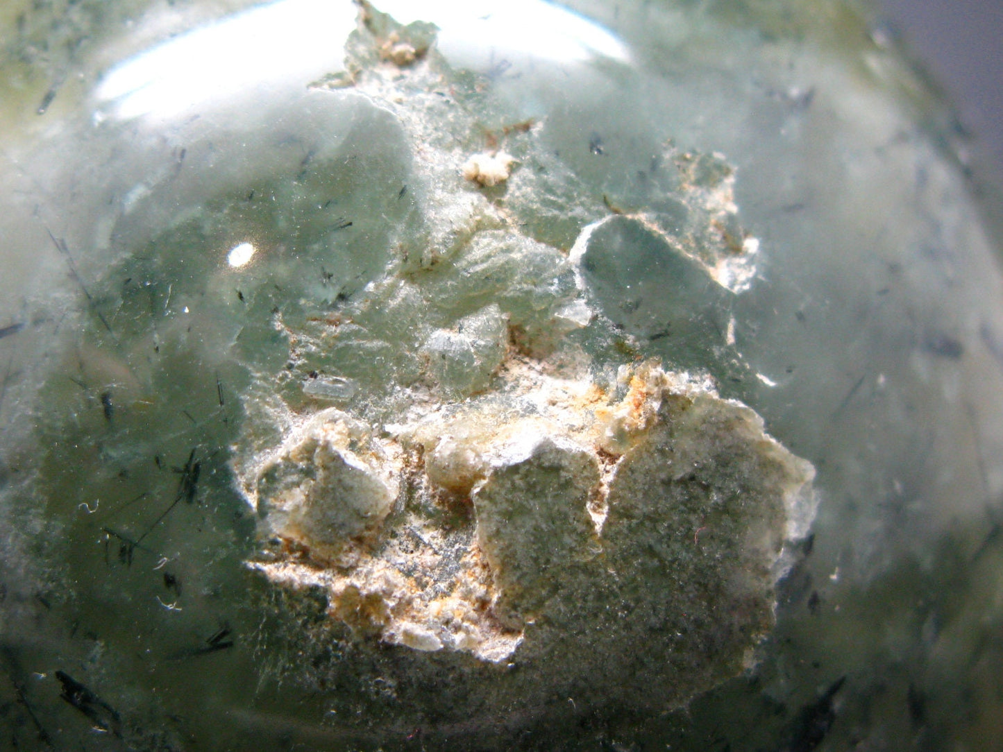 Unusual Green Prehnite Prenite & Epidote Sphere from Mali - 2.8"