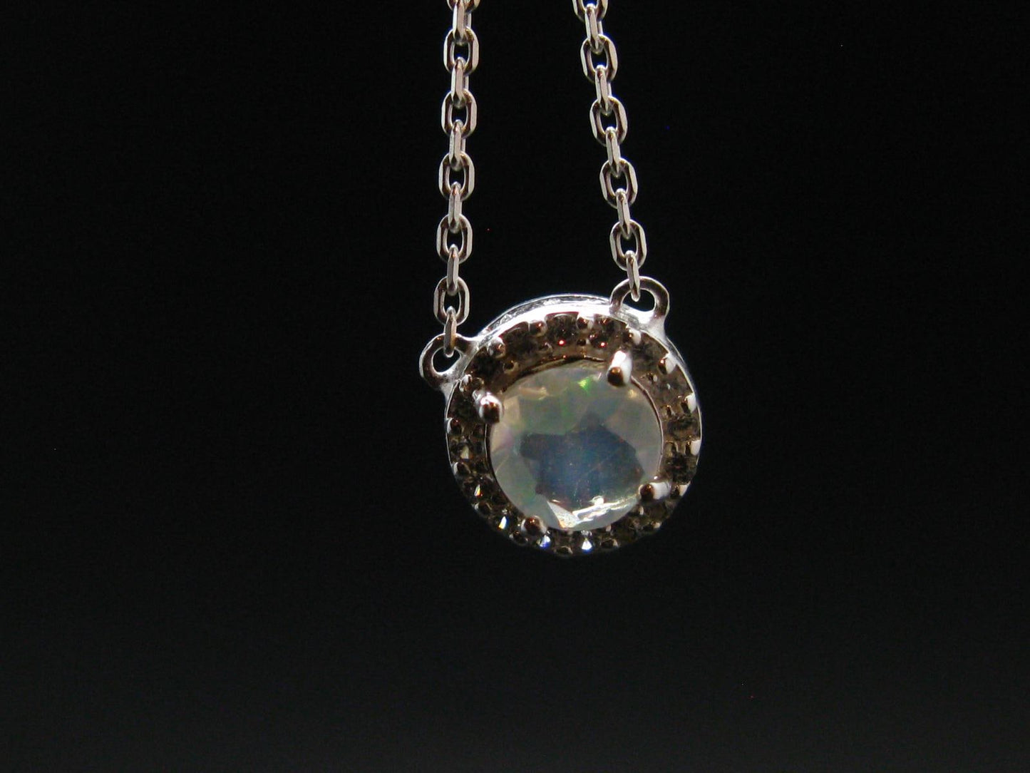 Precious Opal Sterling Silver Pendant With Chain from Ethiopia - 1.82 Grams