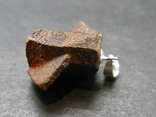 Staurolite Silver Pendant From USA - 0.8" - 3.55 Grams