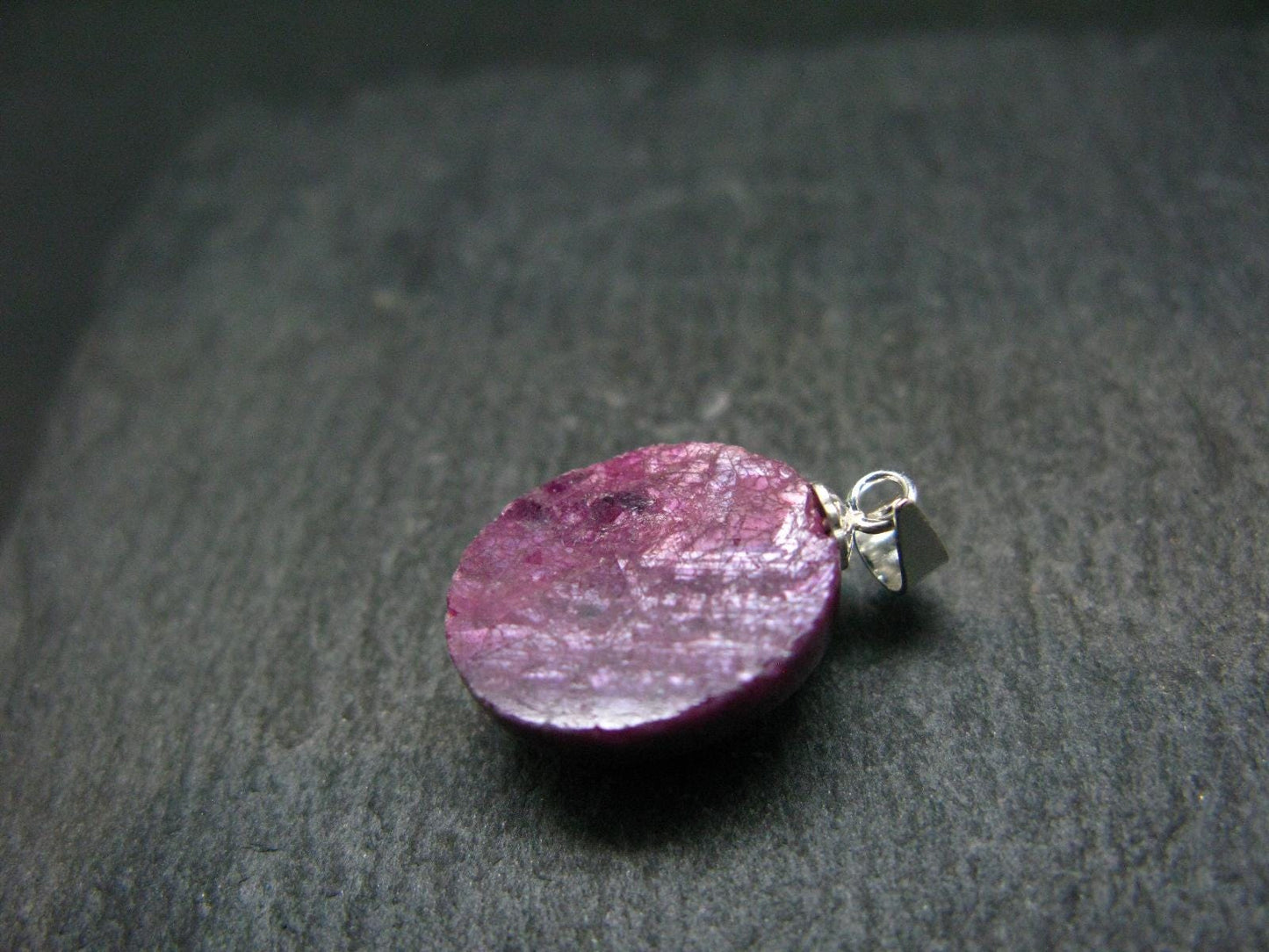Star Ruby Sterling Silver Pendant - 0.9" - 3.27 Grams