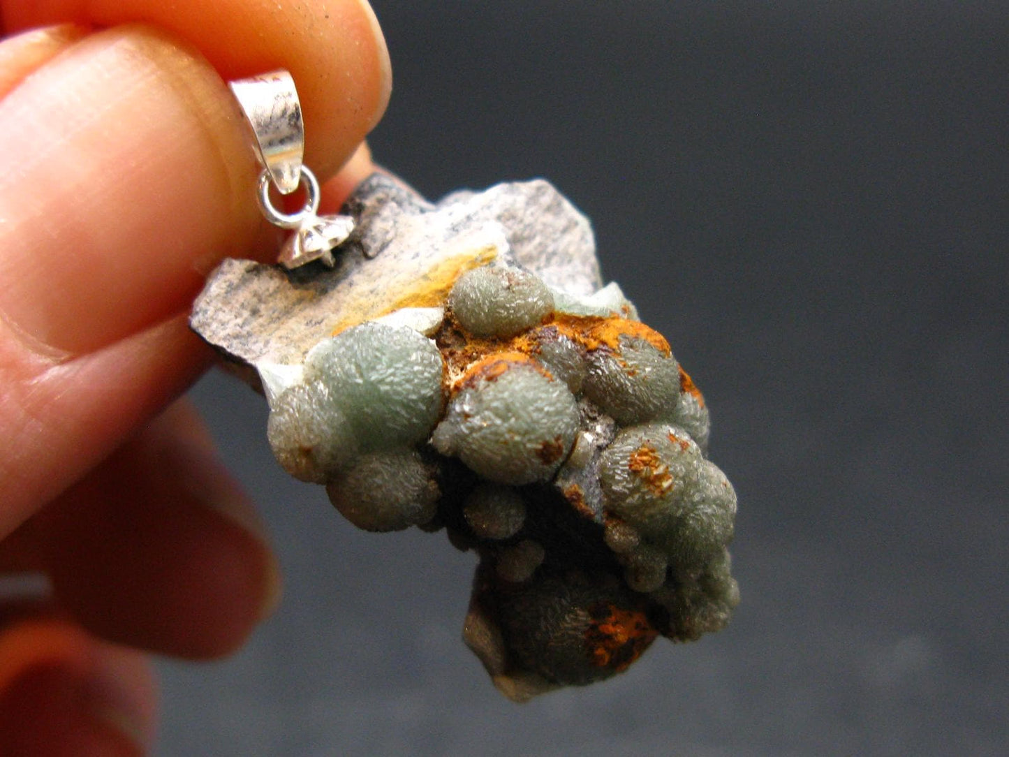 Rare Wavellite Cluster Silver Pendant From Arkansas, USA - 1.2" - 5.68 Grams