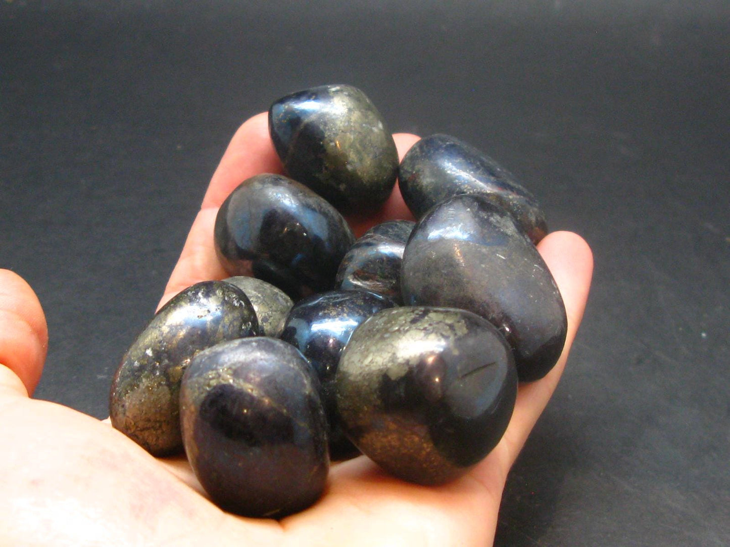 Lot of 10 Covelite Tumbled Stones From Peru - 311.45 Grams