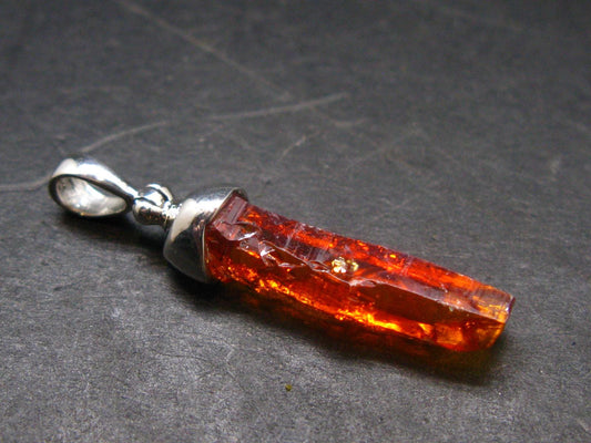 Zincite Zinkite Crystal 925 Silver Pendant from Poland - 1.3" - 2.92 Grams