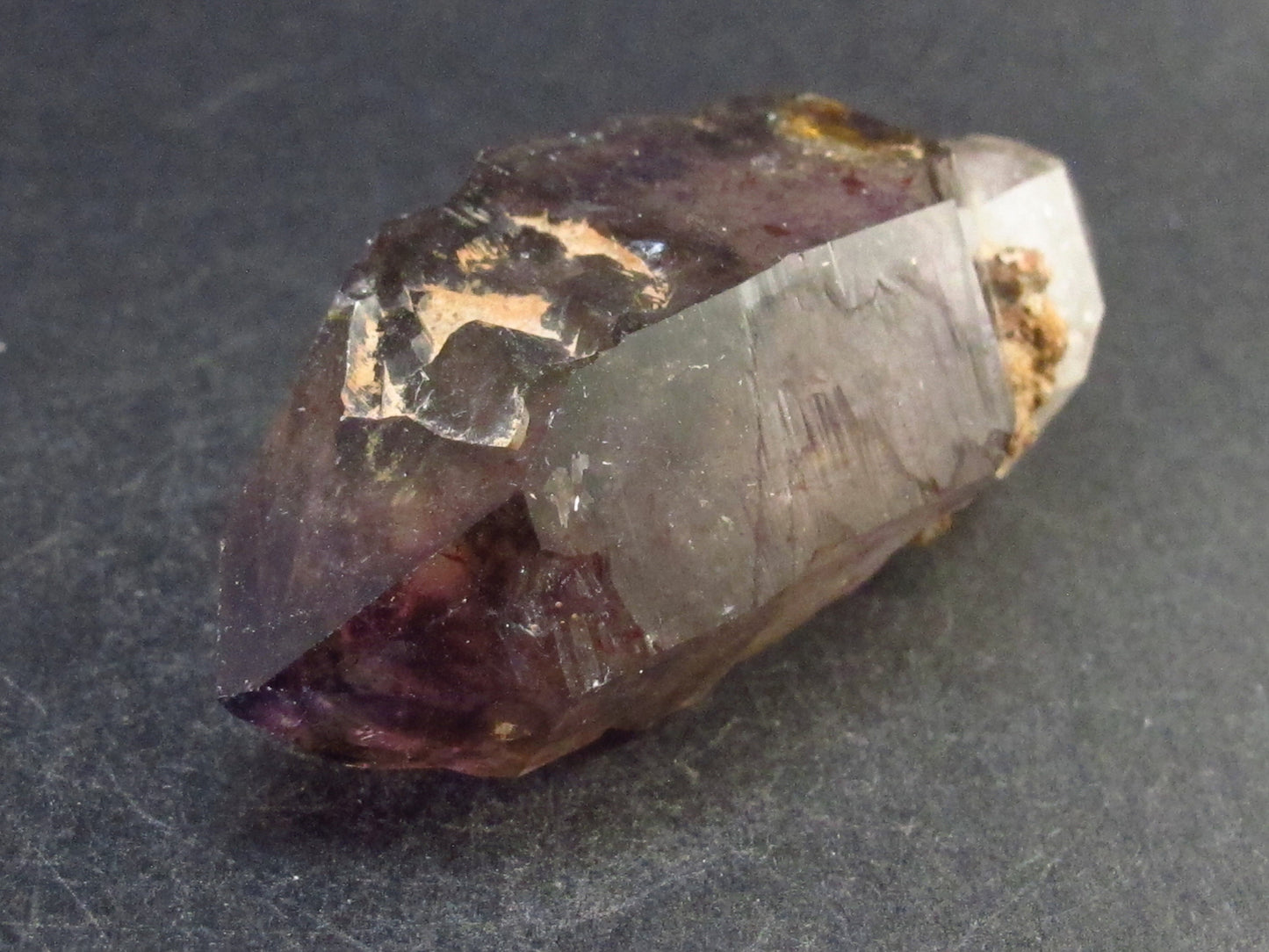 Elestial Amethyst Crystal Sceptered on Thin Stem from Zimbabwe - 46.5 Grams - 2.6"