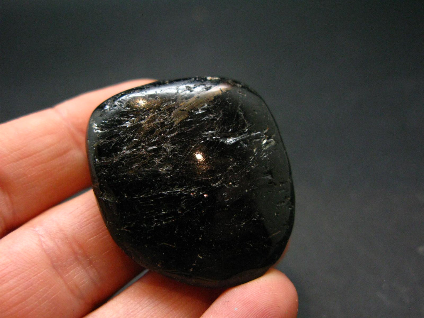 Rare Nuumite Nuummite Tumbled Stone From Greenland - 28.12 Grams - 1.3"