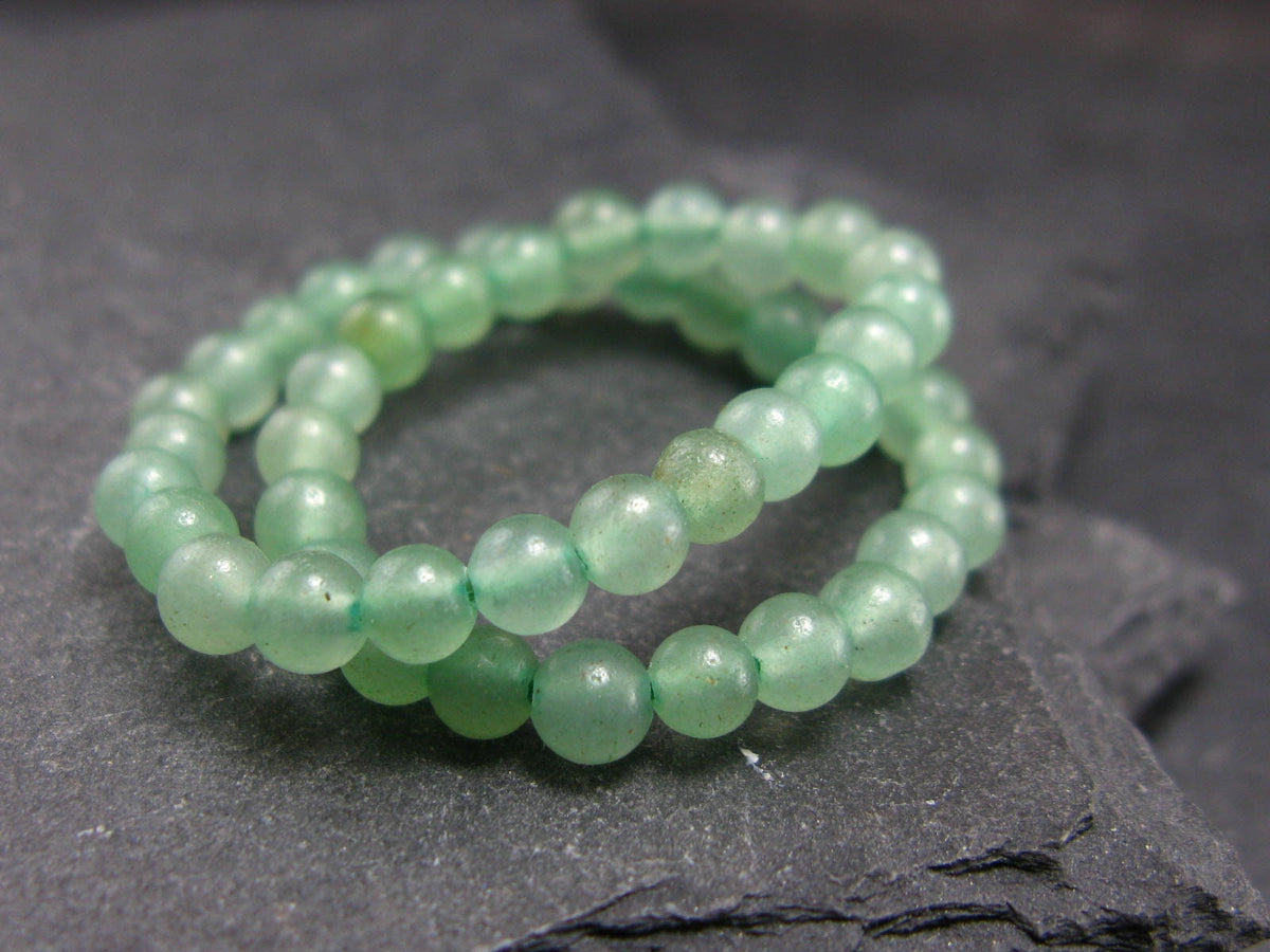 Green Aventurine Genuine Bracelet ~ 7 Inches ~ 4mm Round Beads