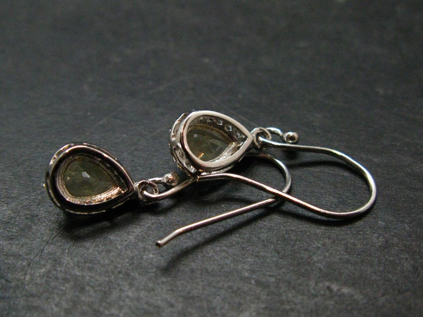 Faceted Golden Yellow Citrine 925 Sterling Silver Drop Earrings - 1.1"