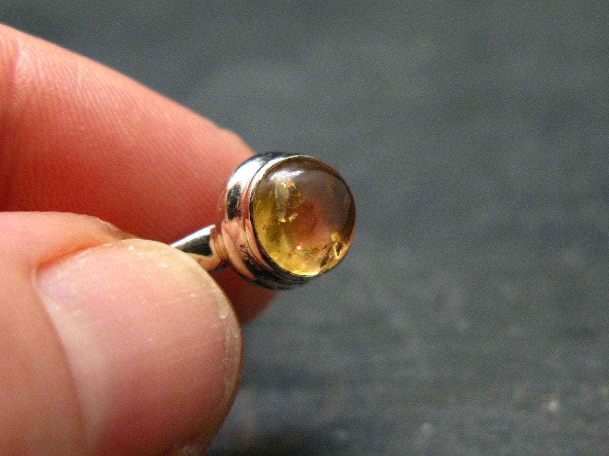 Fabulous Untreated Faceted Gem Imperial Topaz 925 Silver Ring from Brazil - Size 9 - 3.13 Grams