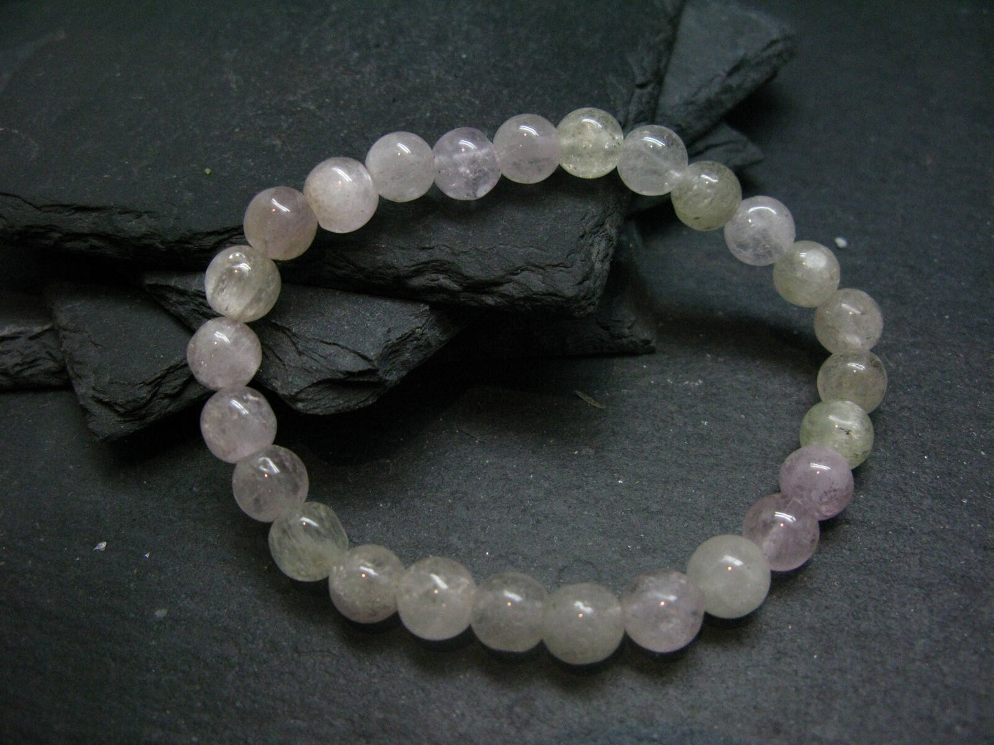 Gem Kunzite Spodumene Genuine Bracelet ~ 7 Inches ~ 8mm Round Beads