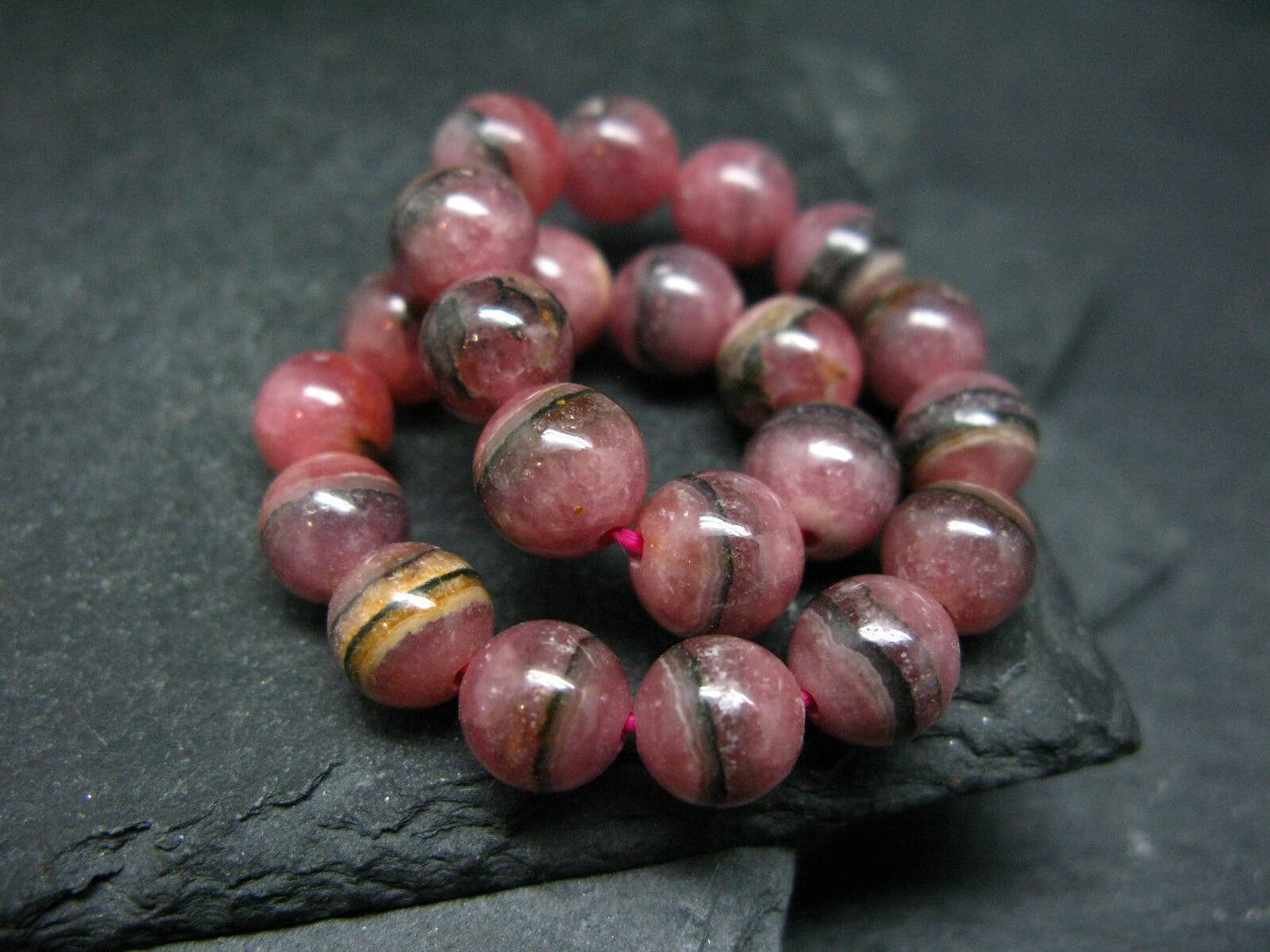 Rhodochrosite Genuine Bracelet ~ 7 Inches ~ 8mm Round Beads