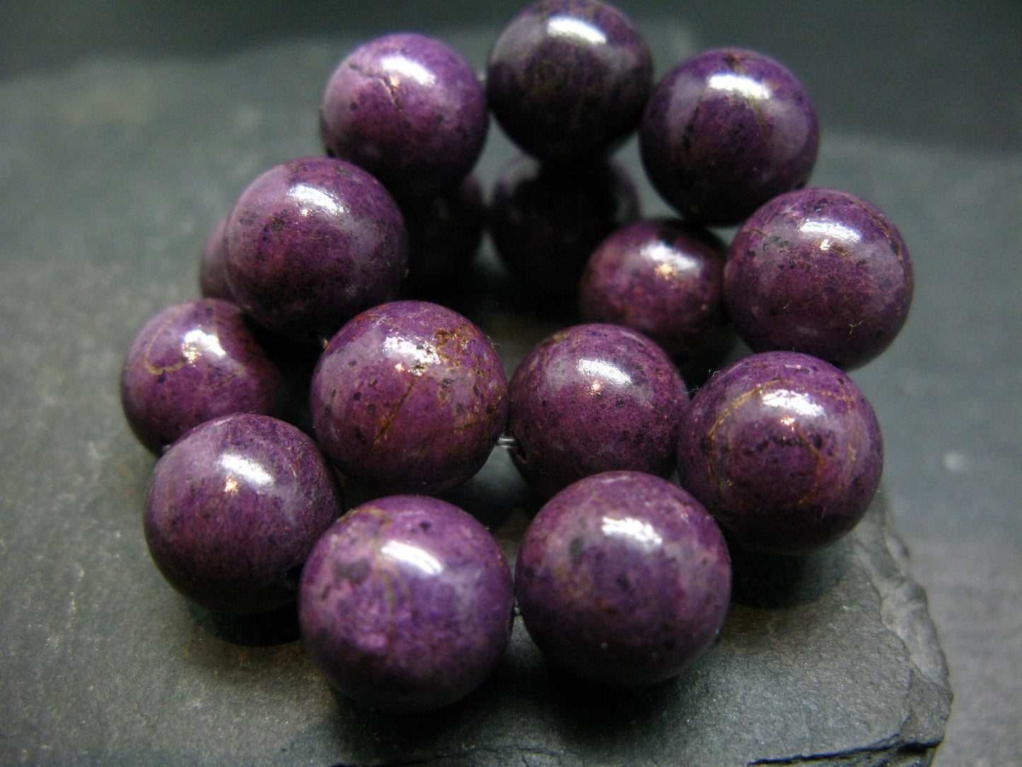 Purpurite Genuine Bracelet ~ 7 Inches ~ 12mm Round Beads