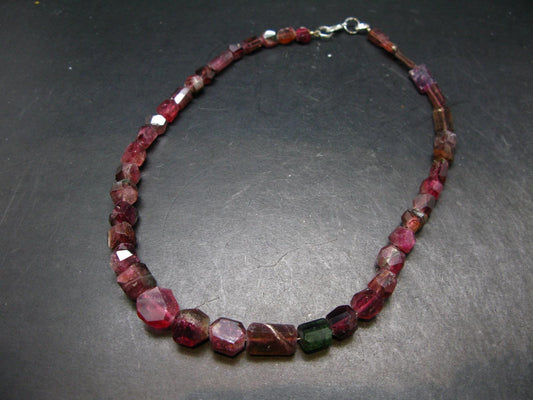 Gem Red Tourmaline Necklace from Brazil - 17"