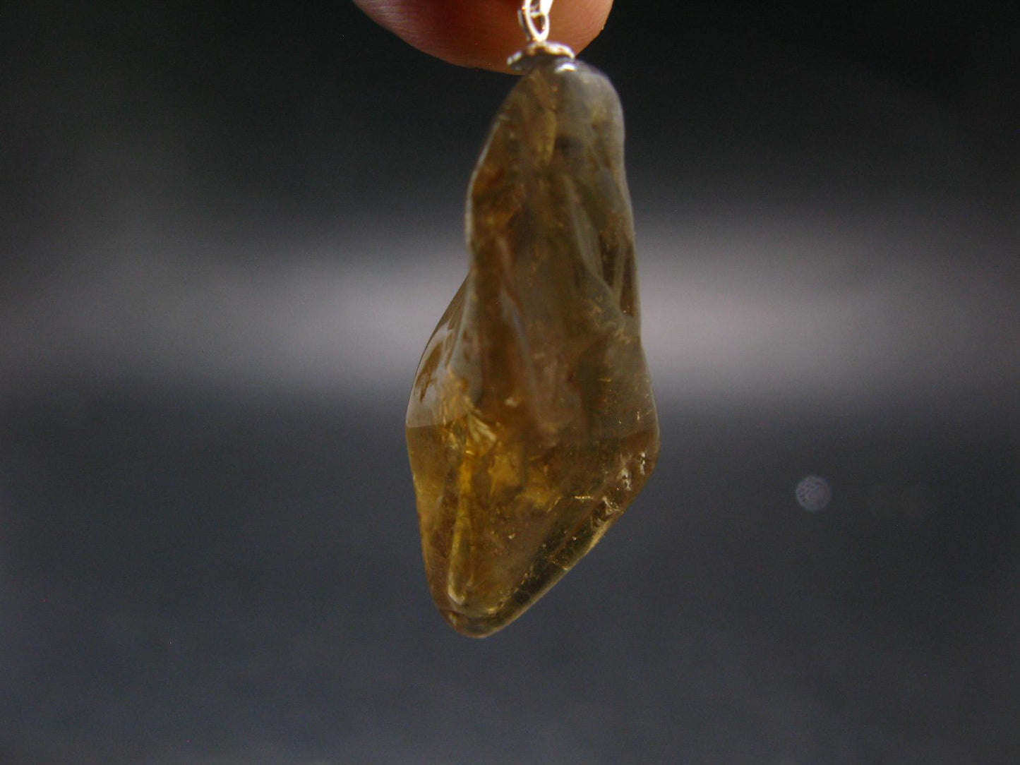 Natural Unheated Citrine Sterling Silver Pendant from Zambia - 1.7" - 7.40 Grams