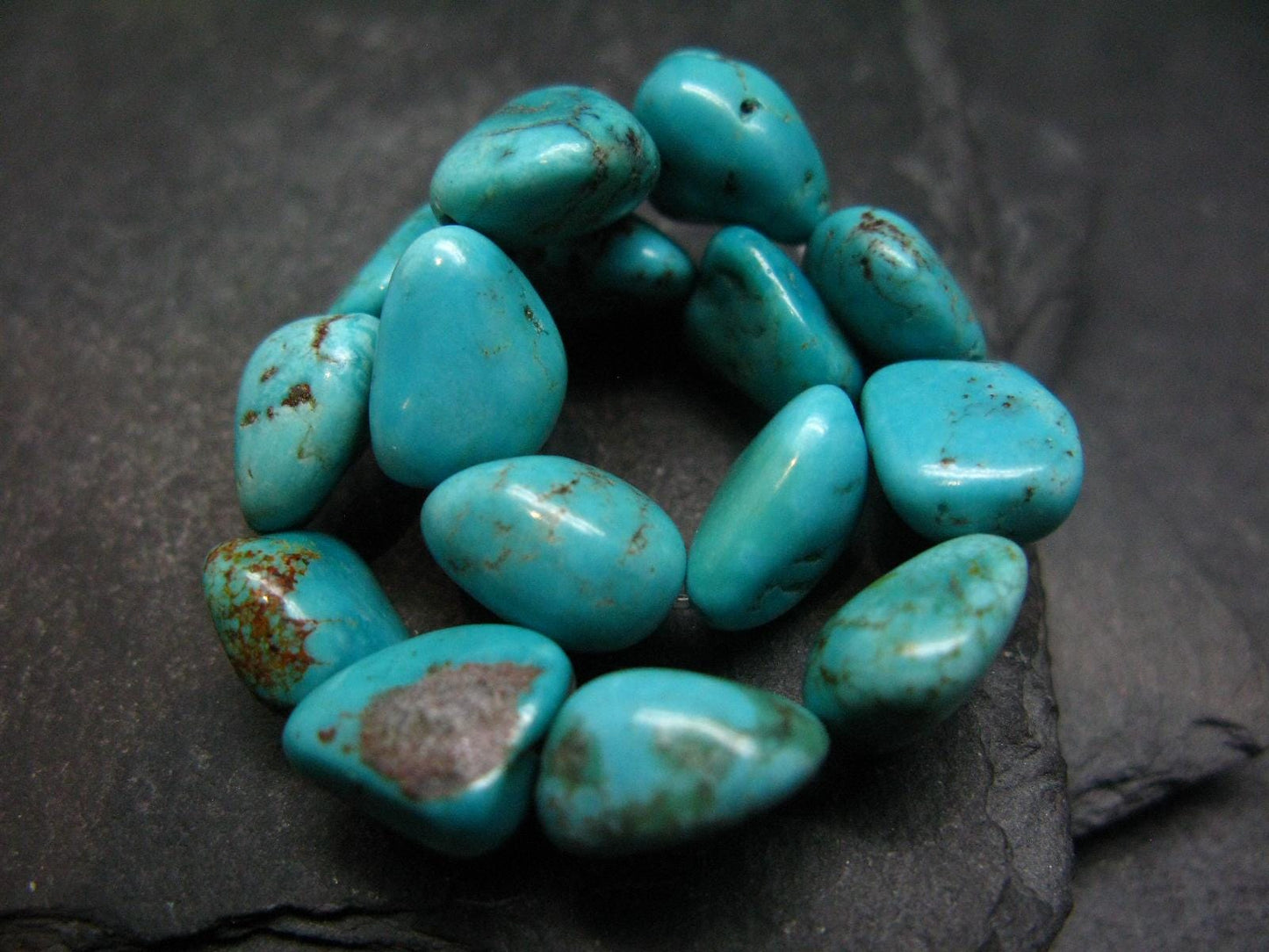 Turquoise Genuine Untreated Bracelet ~ 7 Inches ~ 12mm Tumbled Beads