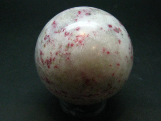 Large Cinnabar in Quartz Sphere from Peru - 239.13 Grams - 2.2"