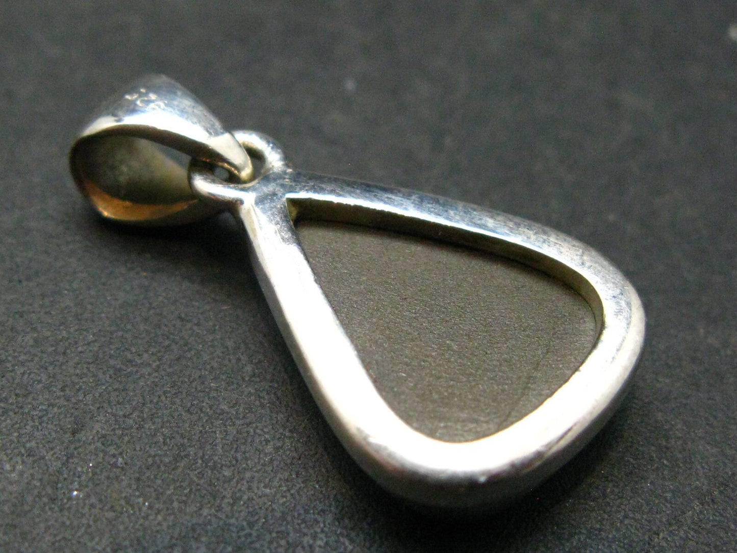 Ammolite Amolite Silver Pendant From Alberta Canada - 1.1" - 3.82 Grams