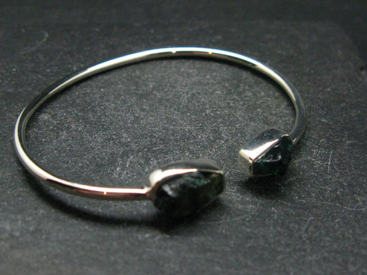 Lazulite Silver Twister Bracelet From Pakistan - 4.93 Grams