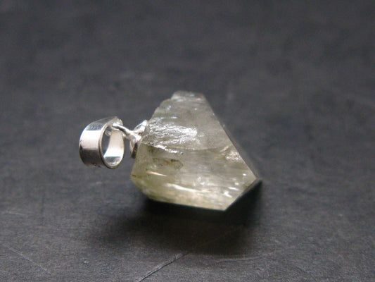 Nice Terminated Danburite Crystal Silver Pendant from Russia - 0.7" - 2.36 Grams