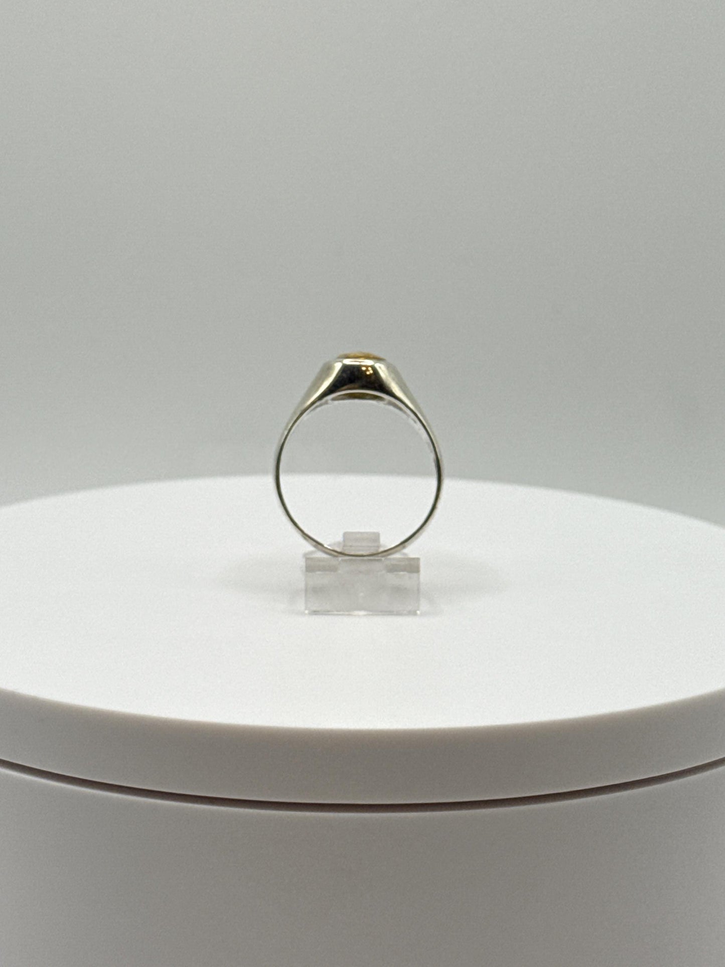 Sterling Silver Ring with Oval Imperial Topaz – Subtle Golden Glow - Size 9.5