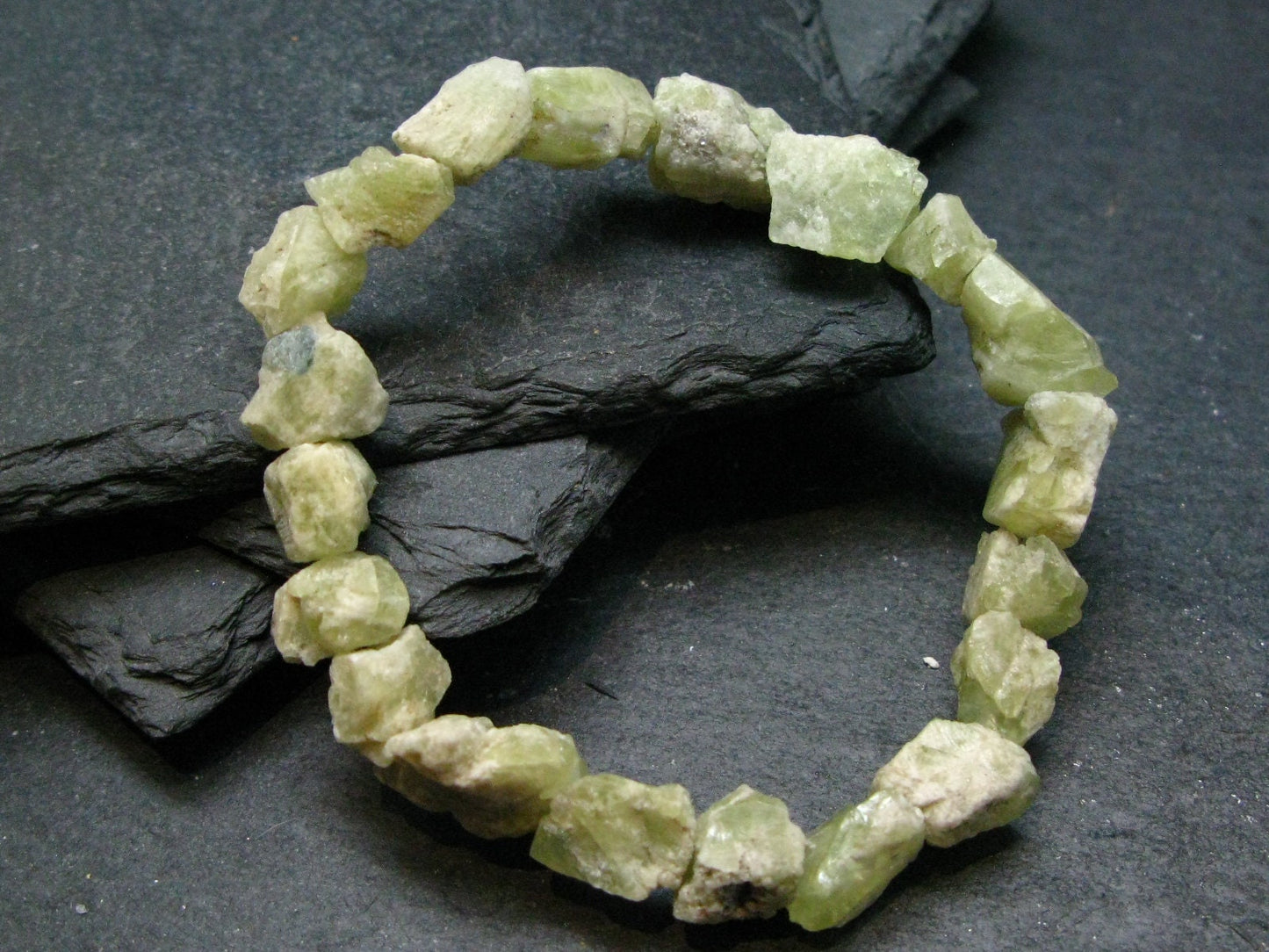 Brazilianite Genuine Bracelet ~ 7 Inches ~ 12mm Crystal Beads