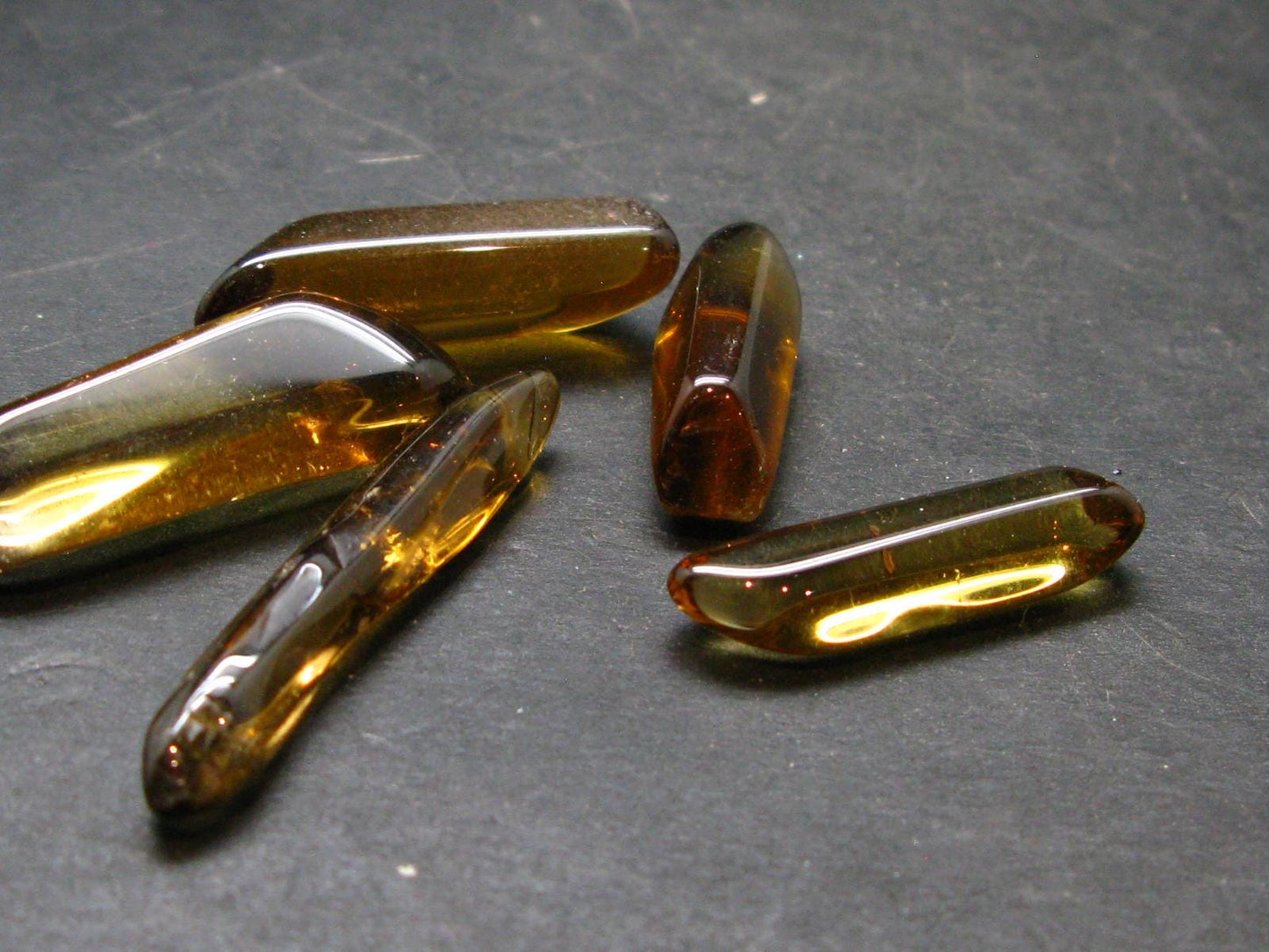 Nice Lot Of 5 Untreated Unheated Citrine Tumbled Stones from Zambia - 14.5 Grams