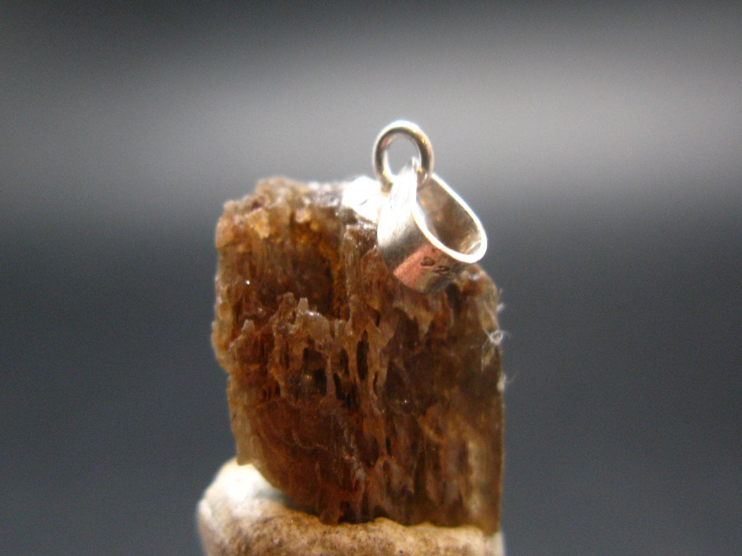 Rare Enstatite Crystal 925 Silver Pendant From Tanzania - 0.8" - 1.87 Grams