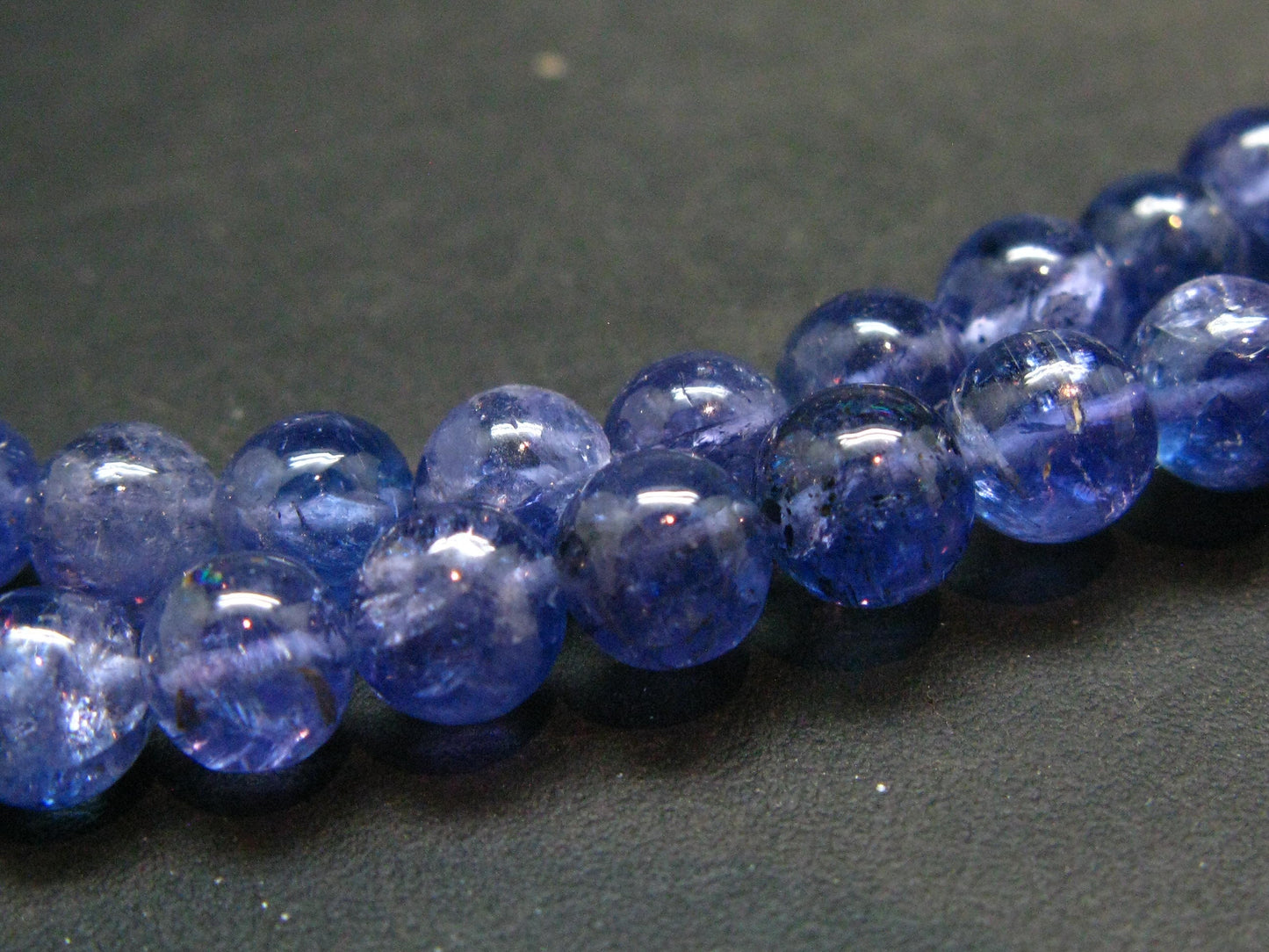 Gem Tanzanite Zoisite Necklace Beads From Tanzania - 21" - 168.2 Carats - 6mm Round Beads