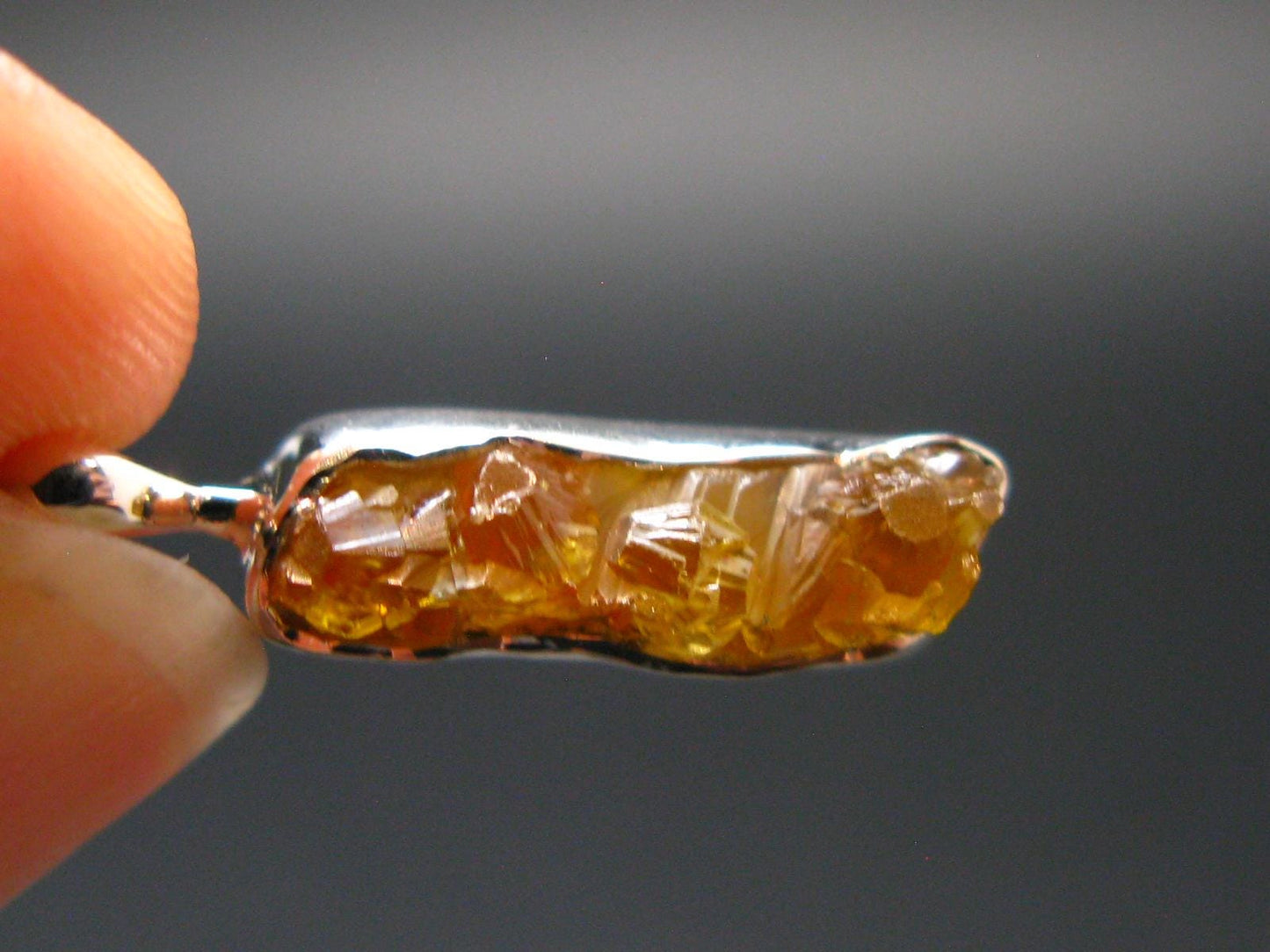 Zincite Zinkite Crystal 925 Silver Pendant From Poland - 0.9" - 2.20 Grams