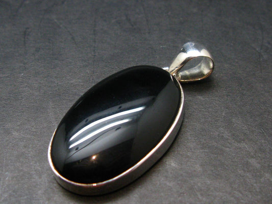 Black Onyx Silver Pendant - 8.85 Grams