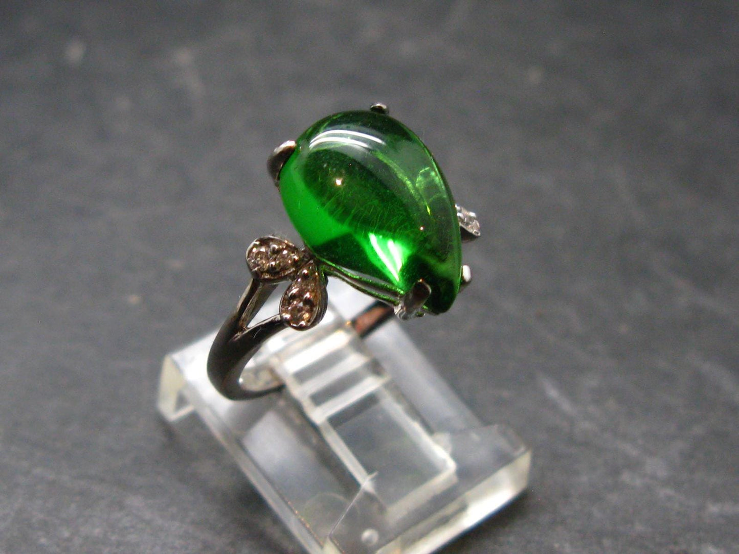 Helenite Gaia Stone Gem Sterling Silver Ring From Washington - Size 6 - 2.0 Carats