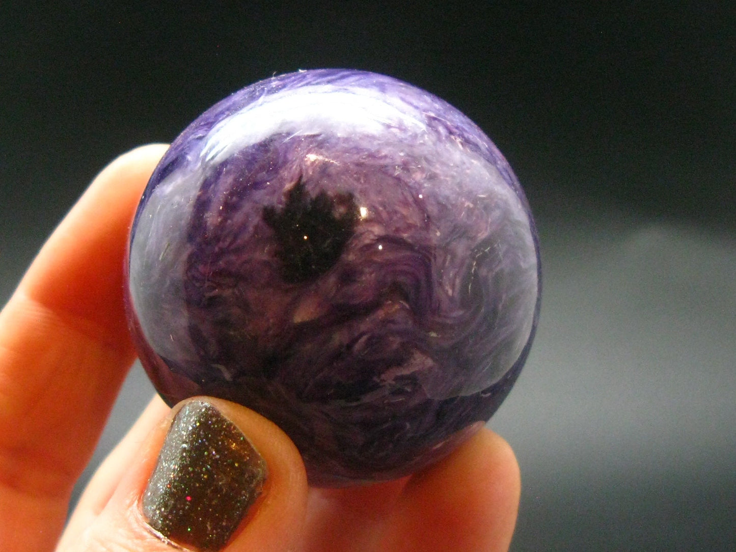 Nice Charoite Sphere from Russia - 104.05 Grams - 1.6"