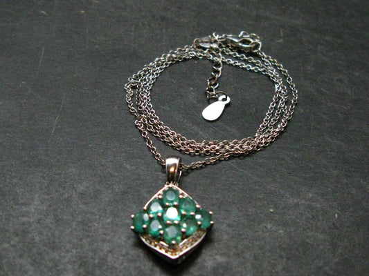 Emerald Silver Pendant W/Chain From Colombia - 3.86 Grams Total