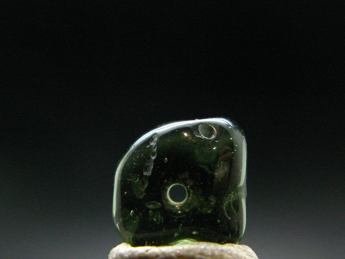 Moldavite Tektite Tumbled Bead from Czech Republic - 13 mm - 5.40 Carats