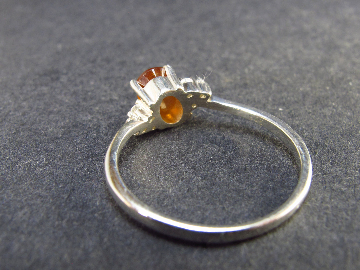 Faceted Orange Kyanite Crystal Silver Ring From Brazil - 1.96 Grams - Size 8