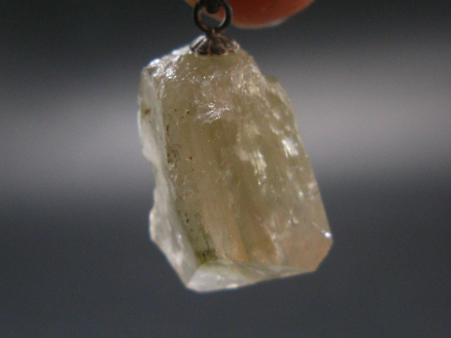 Nice Terminated Danburite Crystal Silver Pendant from Russia - 1.0" - 3.86 Grams