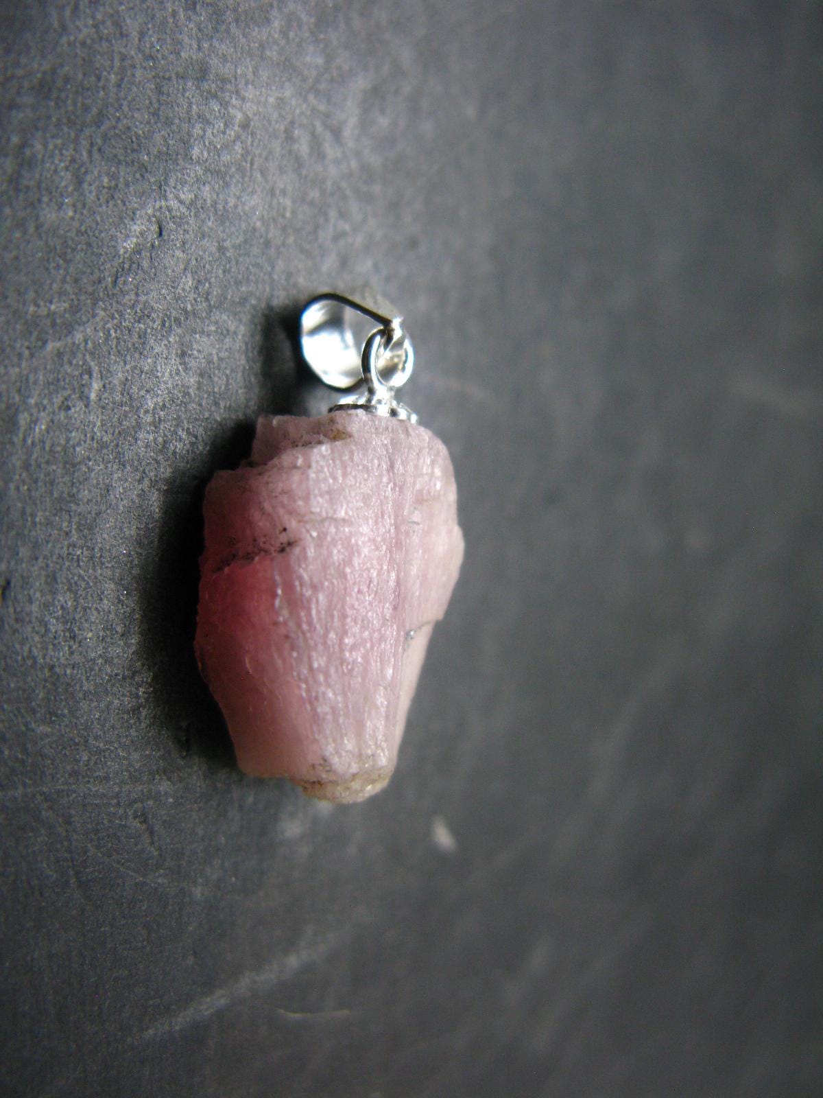 Pink Tanzanite Silver Pendant from Tanzania - 1.75 Grams - 0.8"