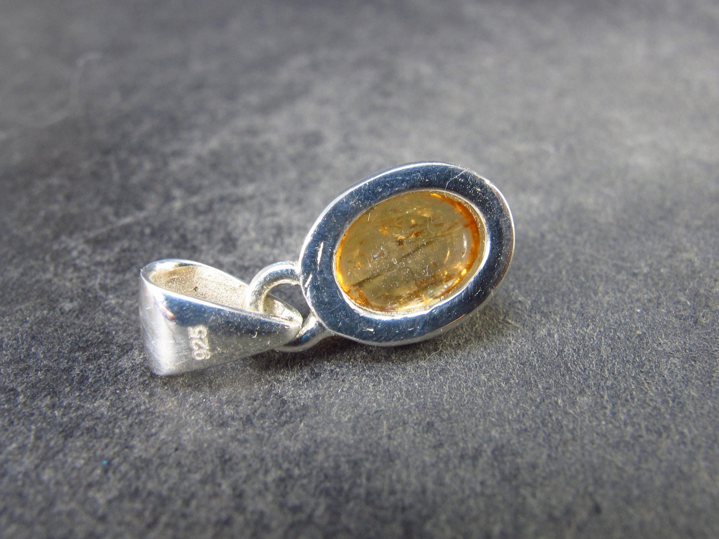Imperial Topaz Crystal Silver Pendant from Brazil - 0.7" - 2.26 Grams