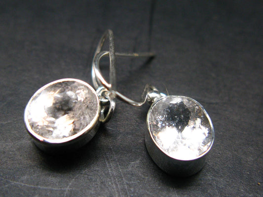 Phenakite Phenacite Silver Earrings From Russia - 3.23 Grams
