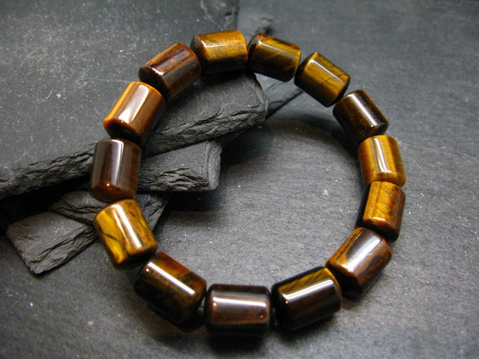 Tiger Eye Genuine Bracelet ~ 7 Inches ~ 13mm Oval Beads