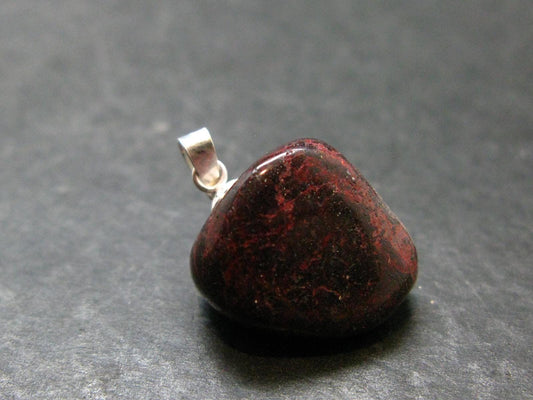 Red Cinnabar Cinabar Tumbled Pendant From Spain - 6.55 Grams - 1.0"