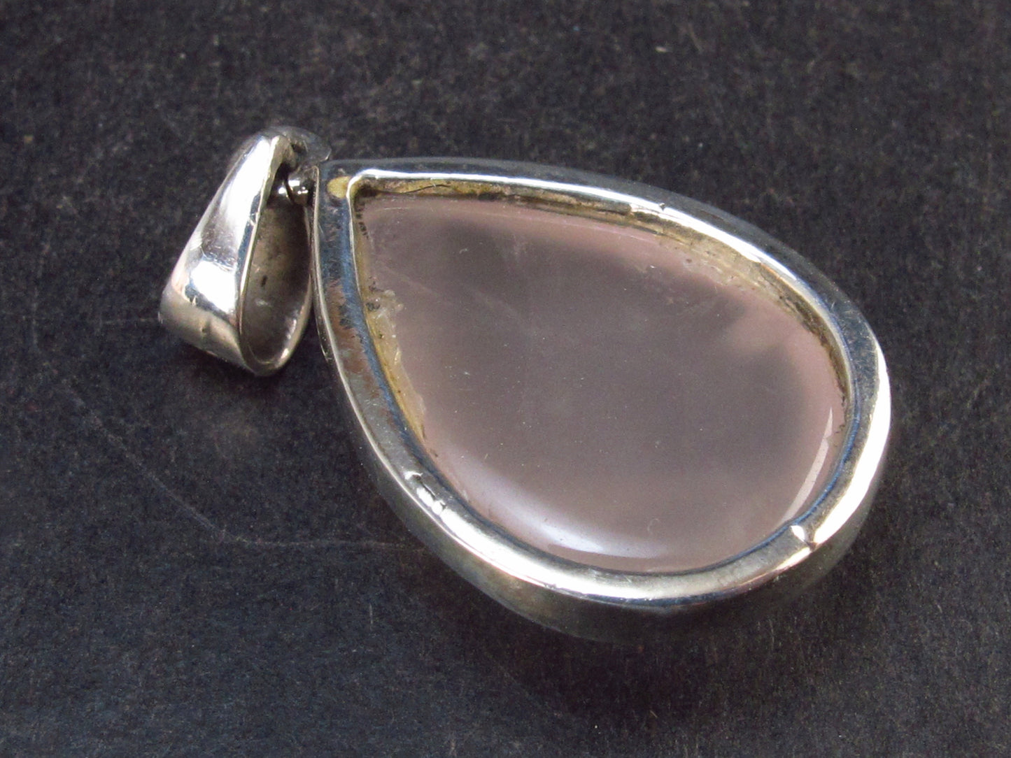 Symbol of Love and Beauty!! Natural Rose Quartz Pendant In 925 Silver From Brazil - 1.3" - 5.3 Grams