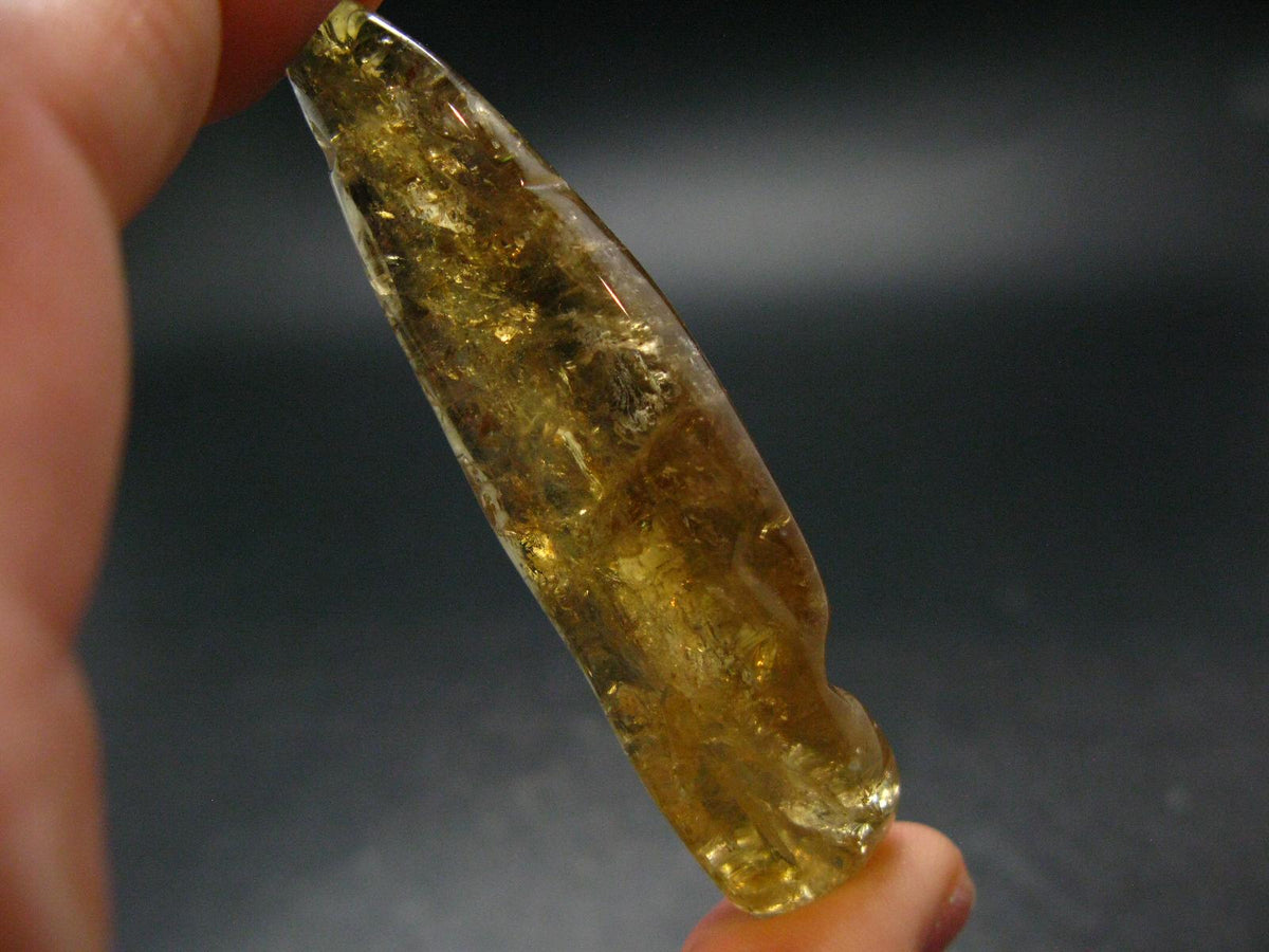 Nice Untreated Rich Yellow Citrine Tumbled Crystal from Zambia - 132.65 Carats - 2.7"