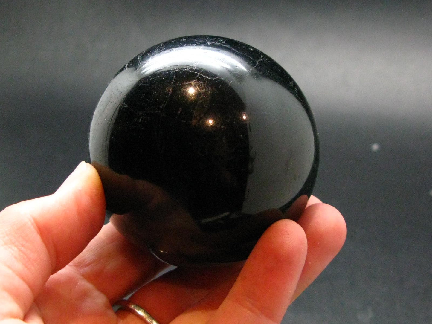 Black Tourmaline Schorl Sphere From Brazil - 324.0 Grams