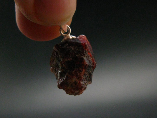Rare Zircon Crystal Silver Pendant From Tanzania - 0.9" - 3.49 Grams