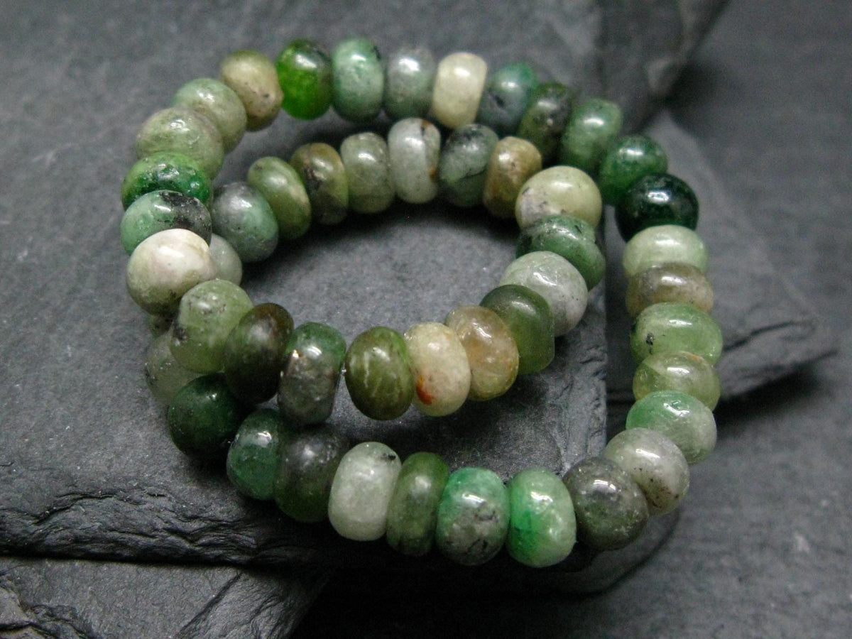 Green Garnet Tsavorite Genuine Bracelet ~ 7 Inches ~ 7mm Rondelle Beads