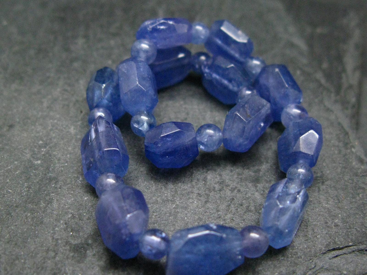 Tanzanite Genuine Bracelet ~ 7 Inches ~ 10mm Facet Beads