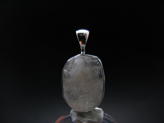 Raw Rare Natrolite Crystal Silver Pendant From Russia - 1.1" - 3.06 Grams
