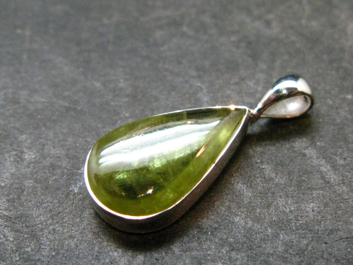 Rare Titanite Sphene Crystal Silver Pendant From Tanzania - 0.9" - 1.75 Grams
