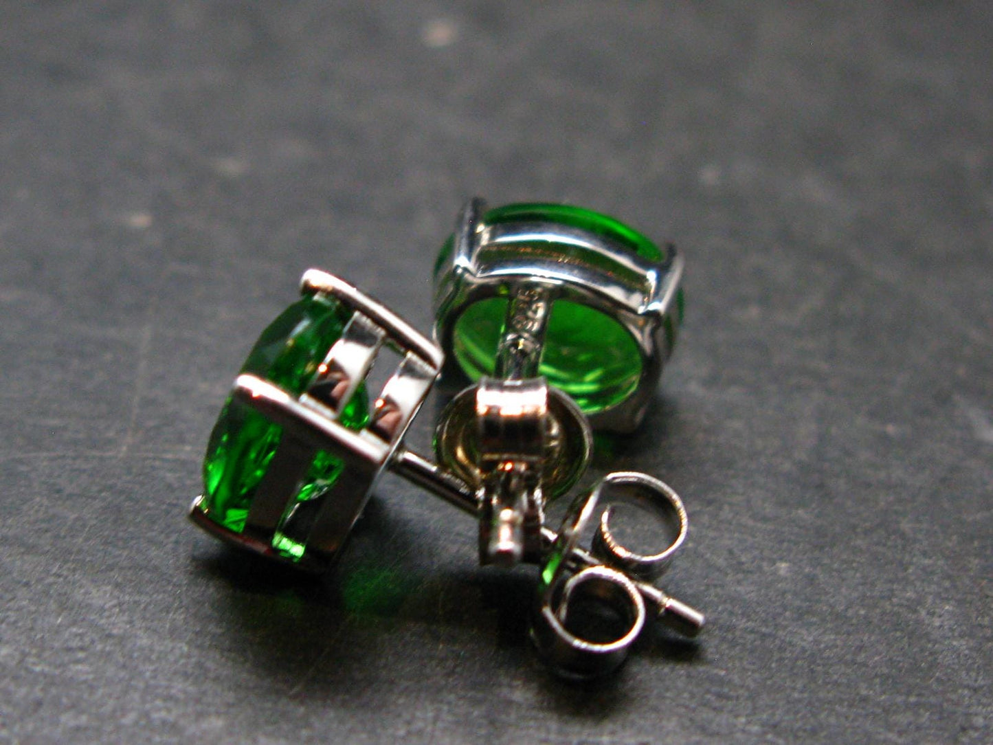 Helenite Gaia Stone Gem Sterling Silver Earrings From Washington - 3.0 Carats